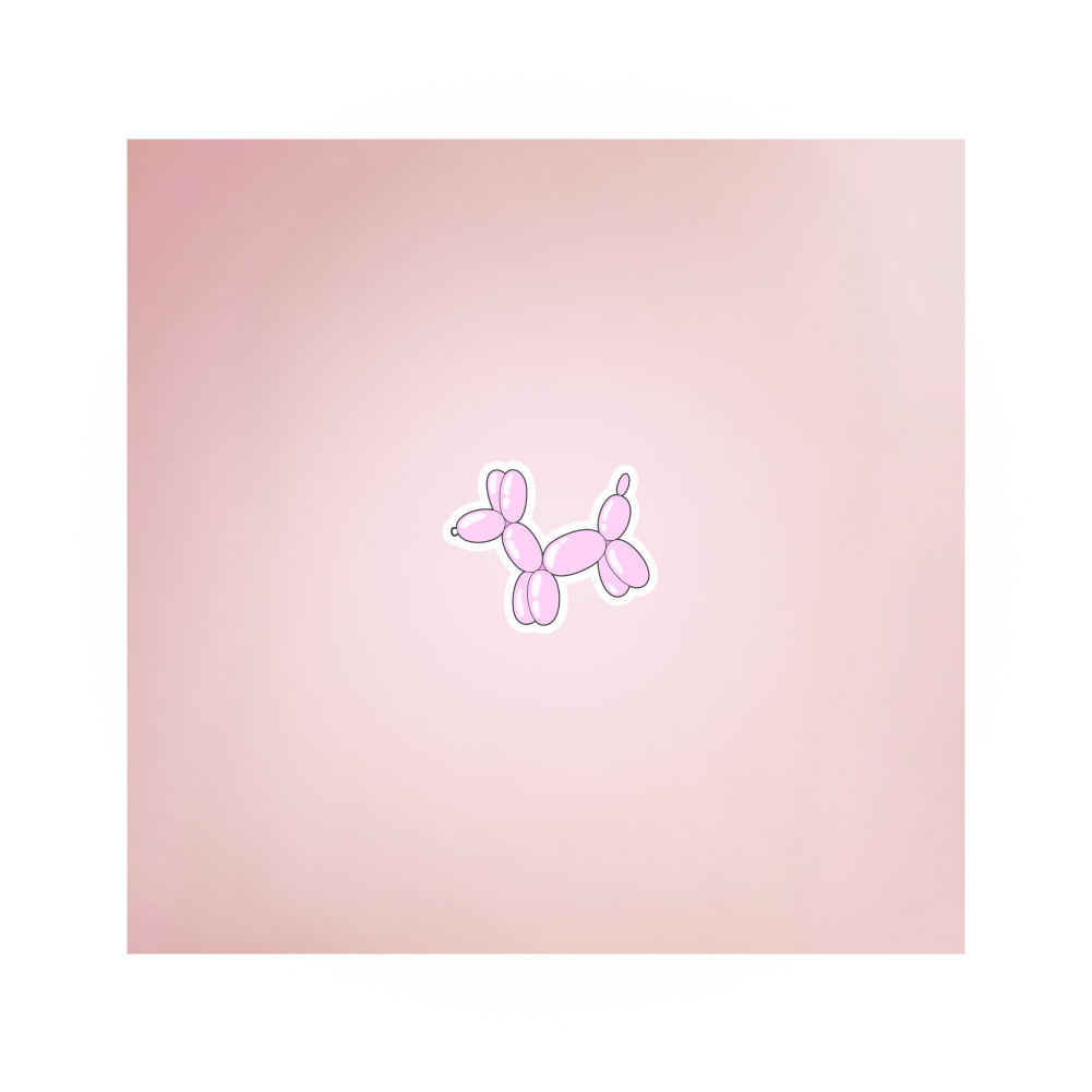 Perro globo rosa